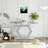 Mirrored Console Table With Hexagonal Floor Shelf – Diamond Glass Accent & Modern Geometric Design