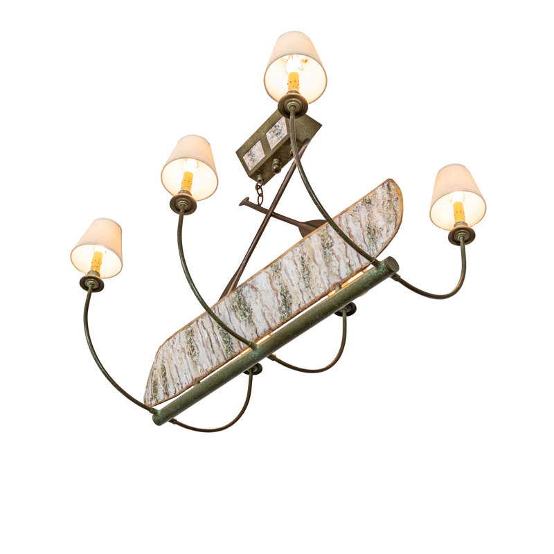35" Long Canoe 4 Light Chandelier