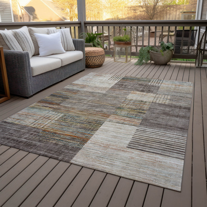 Machine Washable Indoor/Outdoor Meredith ACN2149 Geometric Rug, Rectangle 8' x 10'