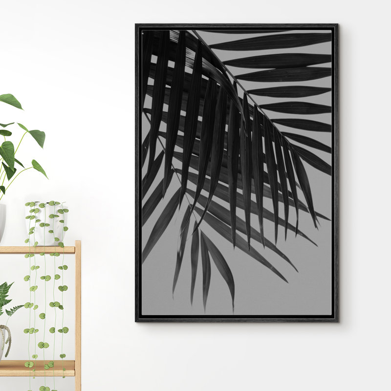" Palm Leaves Intersecting ", Black Framed, 36" H x 24" W x 1.5" D