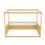 Lit à baldaquin double pour - Structure en bois robuste et grande barrière avec garde-corps