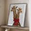 «Giraffes and Bow», reproduction encadrée-775440344