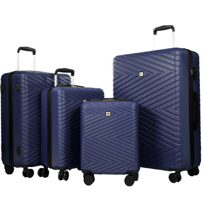 4-Piece Lightweight ABS Suitcase Set with Rotating Wheels, TSA Lock, and Spacious Interior, Ideal for Travel and Storage Efficiency