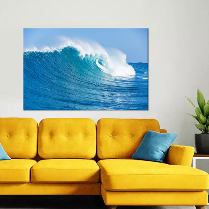 Large Wall Art Featuring Ocean View with Printed Waves Ideal for Personalized Baby Gift, Does Not Apply, 80 cm H x 110 cm W