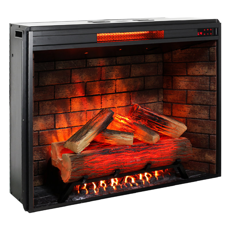 33 Inch Electric Fireplace Insert With Removable Trim - Touch Screen Heater For Home Use Smokeless Firebox & Crackling Fire Sound Adjustable Flame Brightness Settings 1500W Heat, 5018 /H Warms 400
