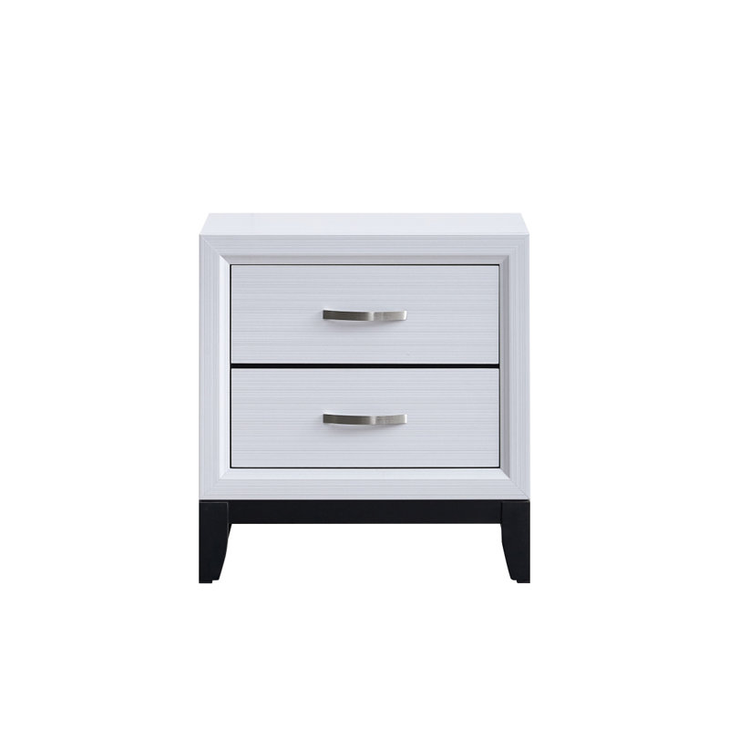 2-Drawer Nightstand, White