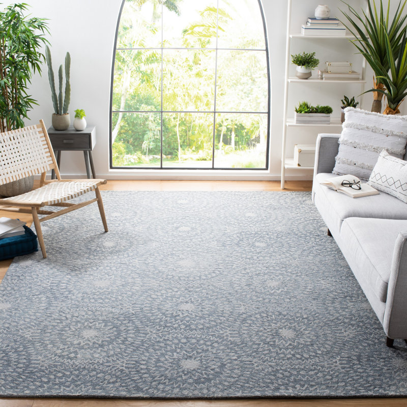 Tapis géométrique en laine et coton touffeté à la main Metro, Rectangle 8 pi x 10 pi
