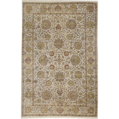 Tapis gris et gris noué à la main de haute qualité