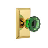 Studio Plate with Crystal Emerald Door Knob