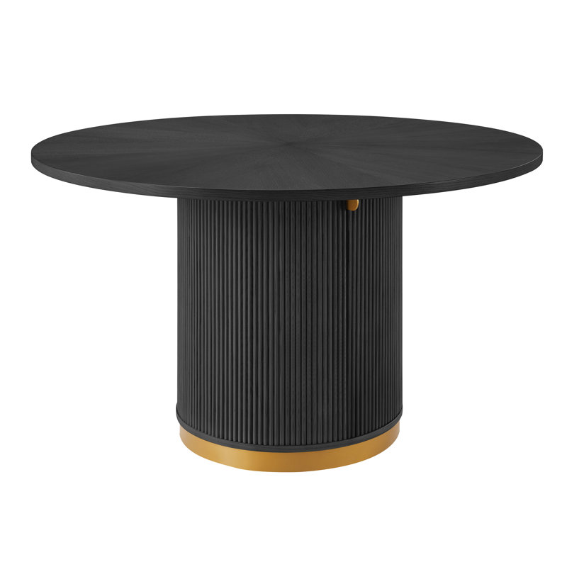 Table de salle à manger ronde avec rangement Osanna , Noir