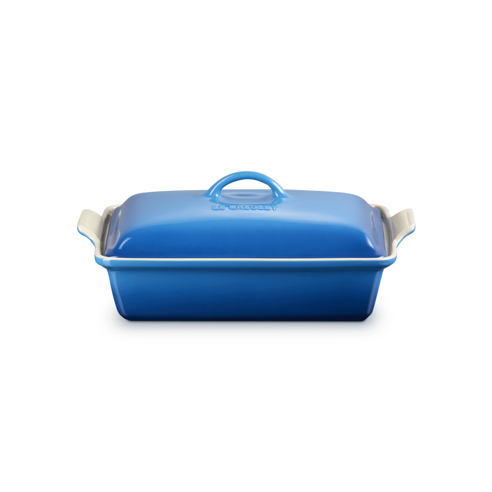 Le Creuset Heritage Stoneware 4 Qt. Rectangular Casserole with Lid, Blue