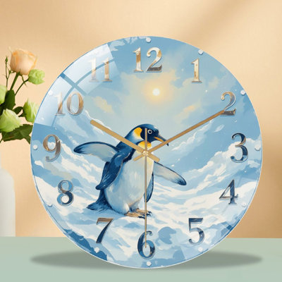 Horloge murale pingouin, décoration murale, 12 po