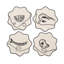 Line Drawing Embroidered Linen Coasters (Set of 4)