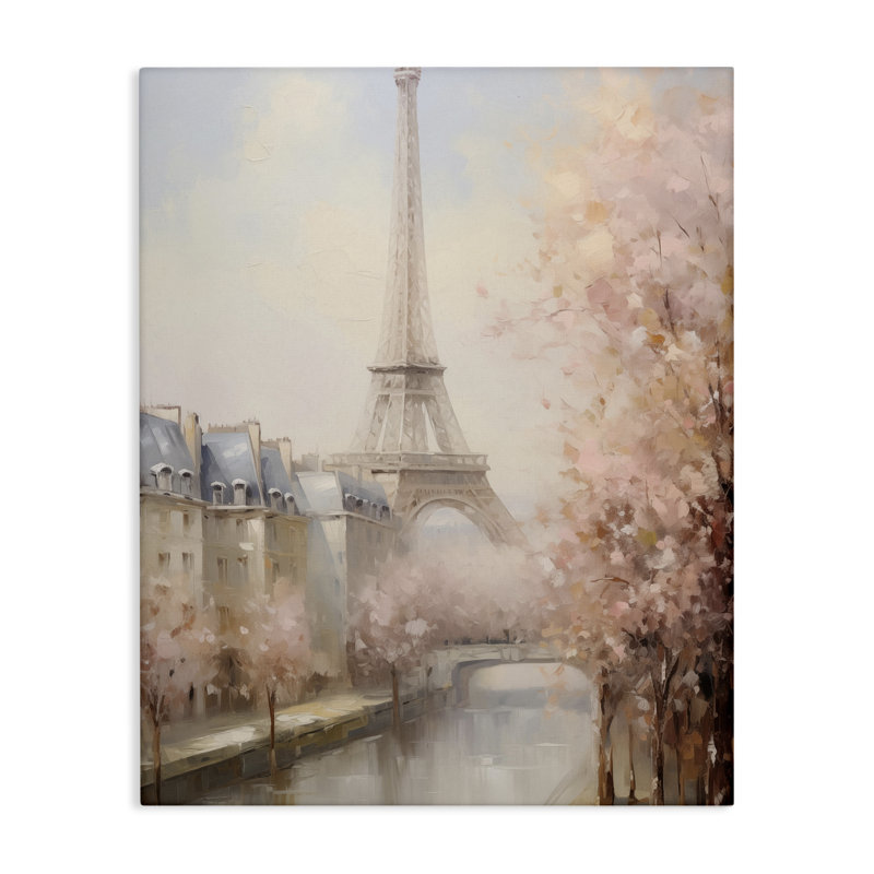 Toile douce de la Tour Eiffel vue sur la rivière, design par Arlington Prints, H 48 po x l 36 po