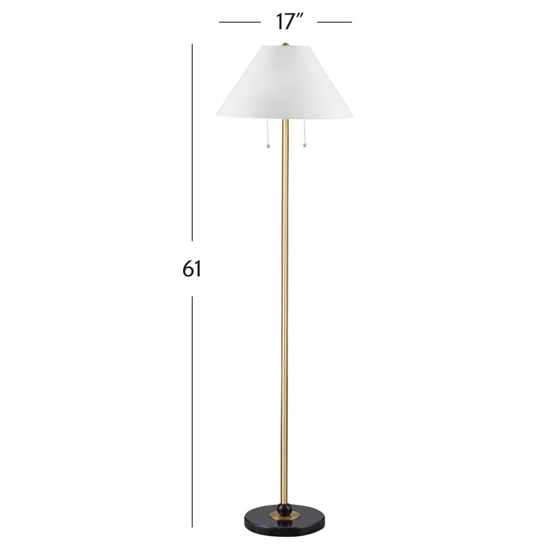 Sawyer 61" Marble & Brass Floor Lamp