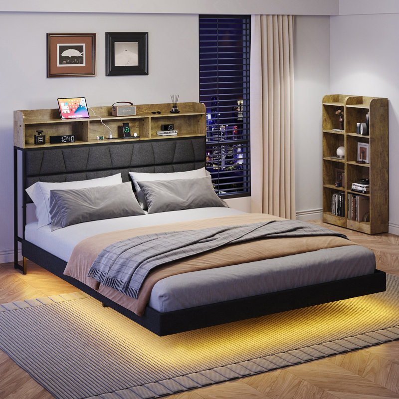 Innovative Queen Bed Frame with Multiple Functionalities for Enhanced Comfort