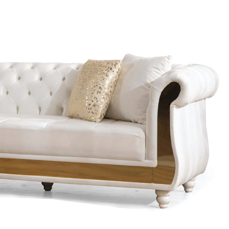 Canapé en velours de 108 po Dikshant, Velours beige