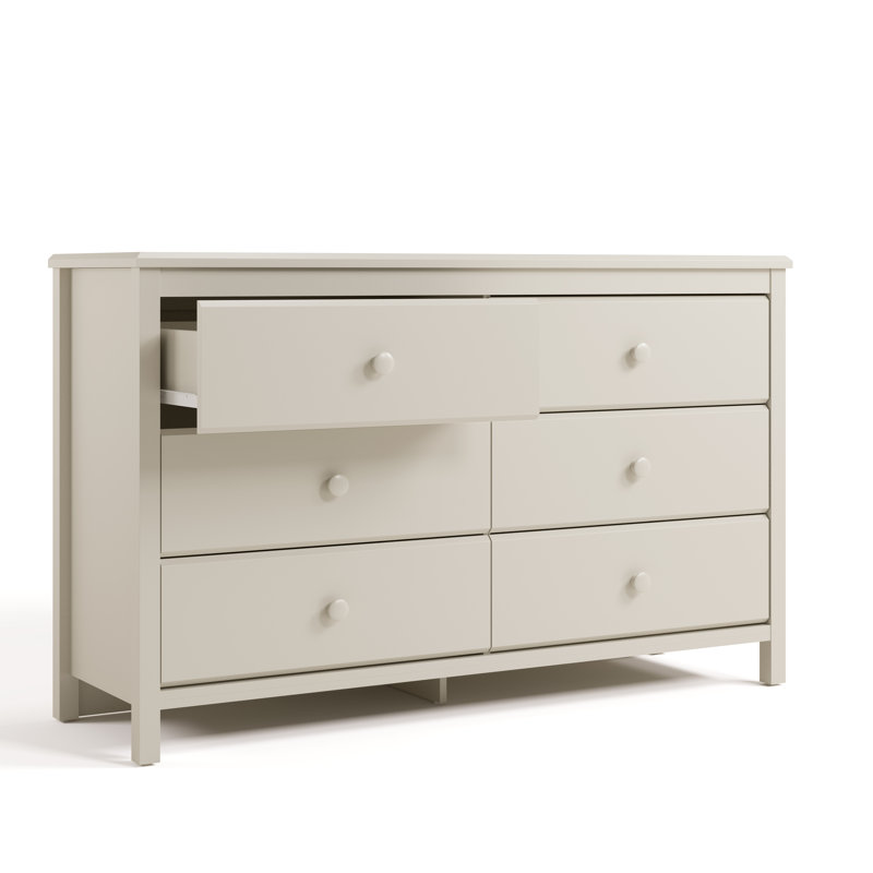 Alpine 6 Drawer Double Dresser, Frosted Oat