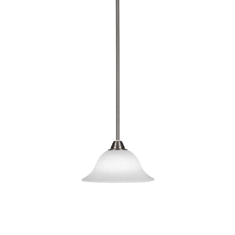 Luminaire suspendu avec tige en verre de lin gris 10 po Achen Paramount, Brun, H 56,5 po x l 10 po x P 10 po