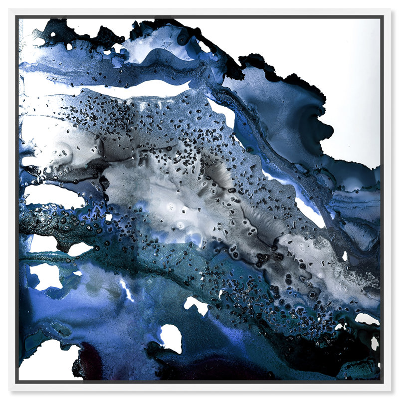 " Glitter Navy " by Oliver Gal, 24" H x 24" W x 1.5" D, White Framed Canvas