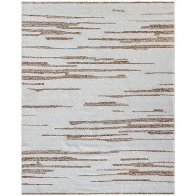Wool Area Rug in Black/White/Light Gray