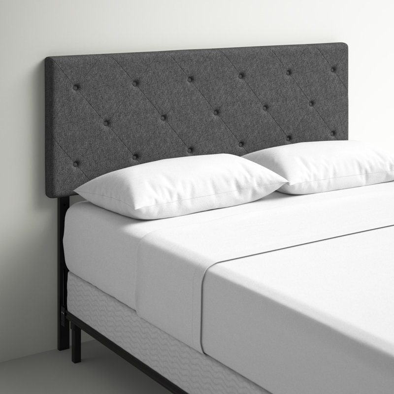 Tête de lit en tissu capitonné Terisa, Très grand, Gris