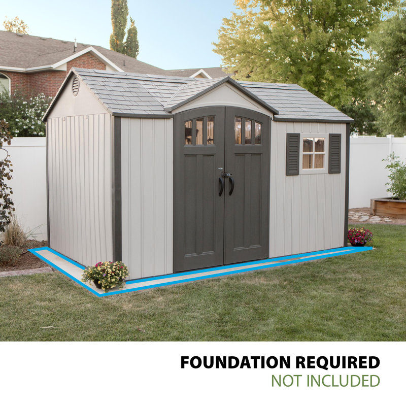 Lifetime 12.5 Ft. x 8 Ft. High-Density Polyethylene (Plastic) Outdoor Storage Shed with Steel-Reinforced Construction