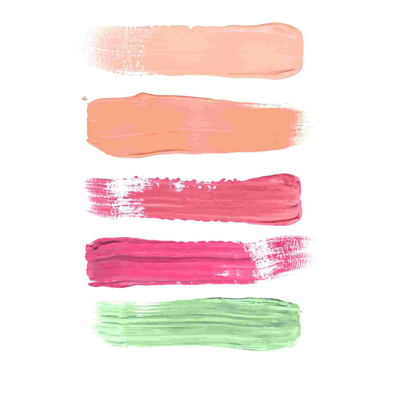 Corail avec menthe et peinture orange - impression sur toile tendue, H 18 po x l 12 po