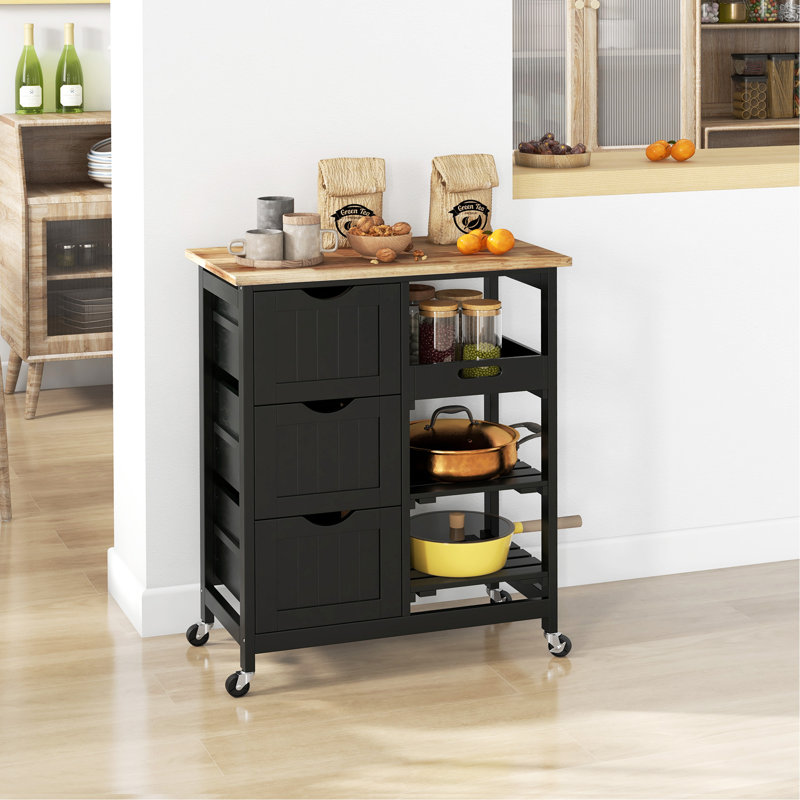 Chariot polyvalent pour îlot de cuisine pour une organisation à la maison élégante et fonctionnelle