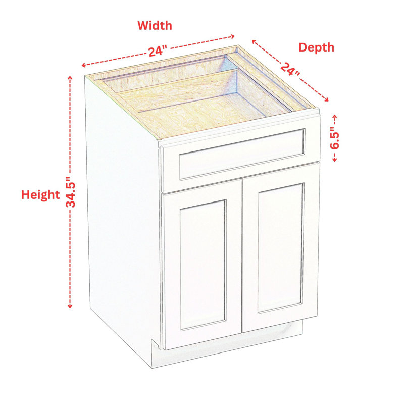 Armoire de cuisine blanche Shaker prête à assembler, 24"