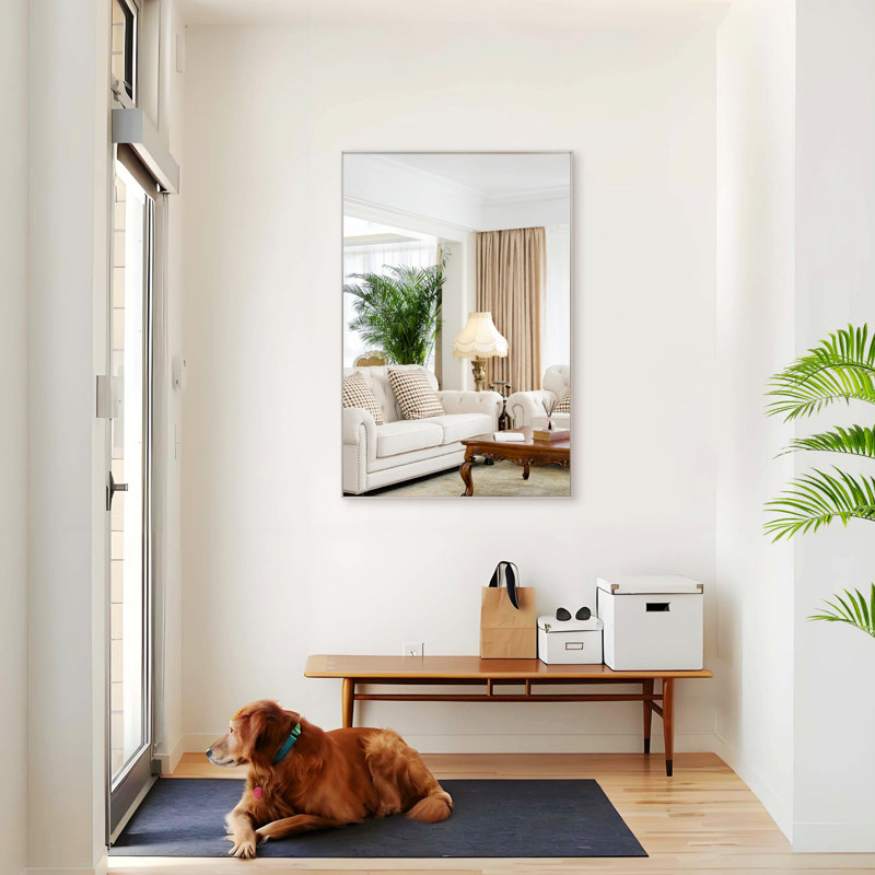 Miroir de salle de bain rectangulaire avec cadre, miroir mural pour salle de bain