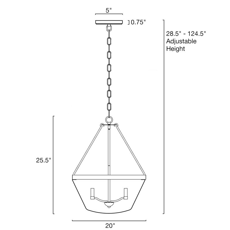 Luminaire suspendu lanterne à 4 lumières Scotlyn