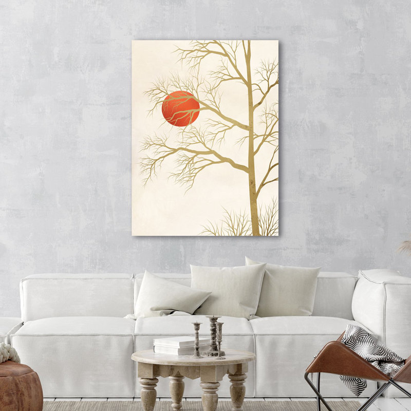 Nordic Red Sunset by Sayaka Miko - Wrapped Canvas Print, 100cm H x 70cm W x 4cm D