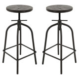 Izavier Swivel Adjustable Height Counter Stool with Metal Frame