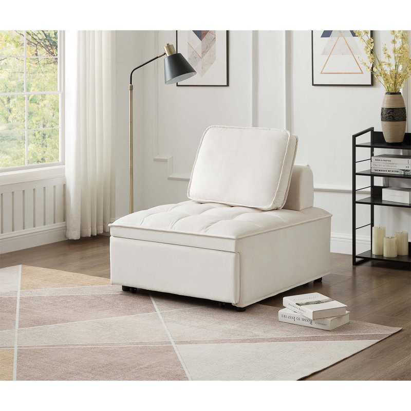 Canapé-lit polyvalent avec dossier réglable pour tous les espaces, Blanc