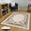Tapis oriental beige en polyester tissé à plat Leisha-1844201072