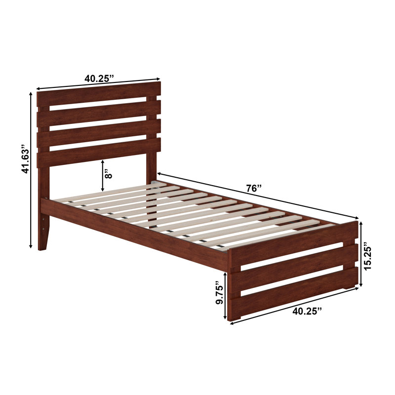 Jaqson Slat Bed, Walnut, Twin
