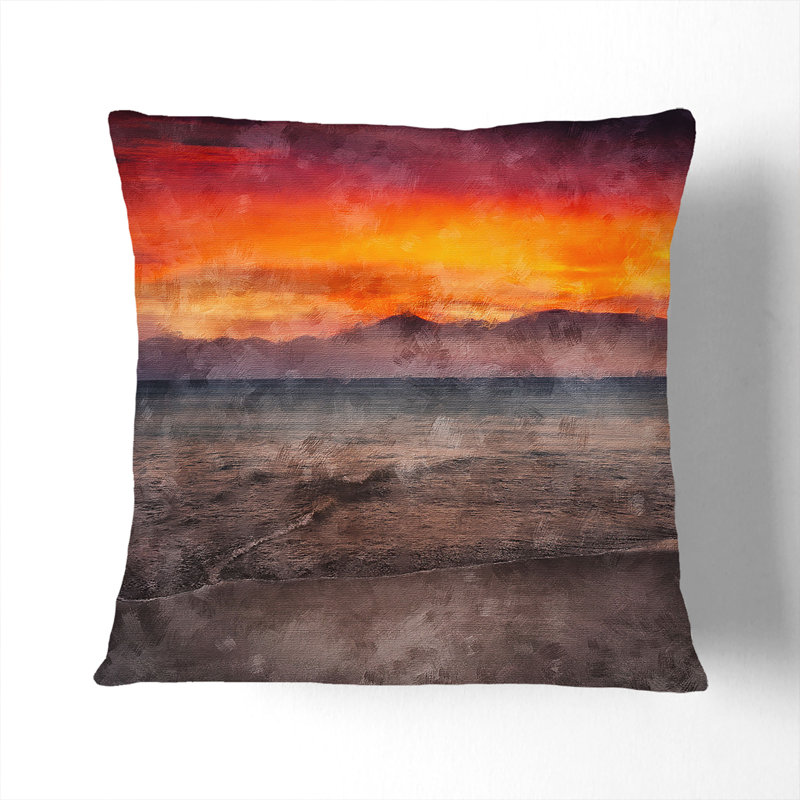 Abstract Square Cushion, White, 40cm H x 40cm W x 15cm D