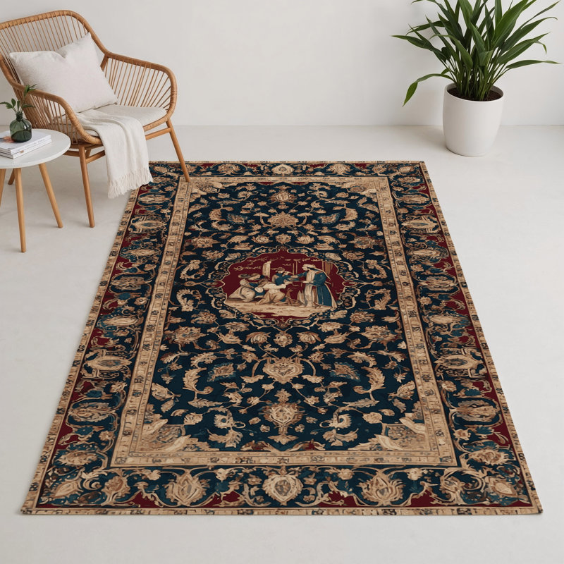 Tapis d'intérieur et d'extérieur mauve Persian, Rectangle 5 pi x 7 pi