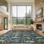 Tapis intérieur lavable à la machine 8 pi x 10 pi à motif abstrait à poils courts avec envers antidérapant vert foncé 8 pi x 10 pi-1318366918