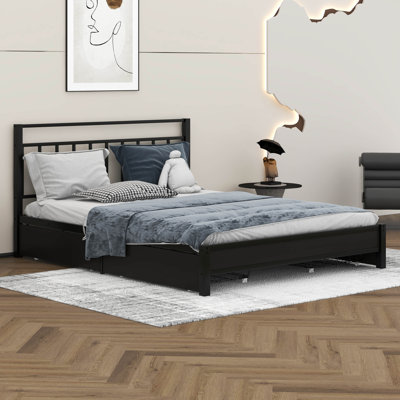 Dabachi Queen Size Storage Platform Bed with 4 Drawers -  Latitude Run®, EB9E58676970478FBA96DB030627DD71