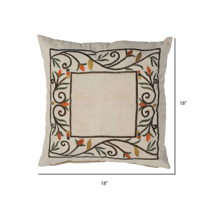 Embroidered Throw Pillow