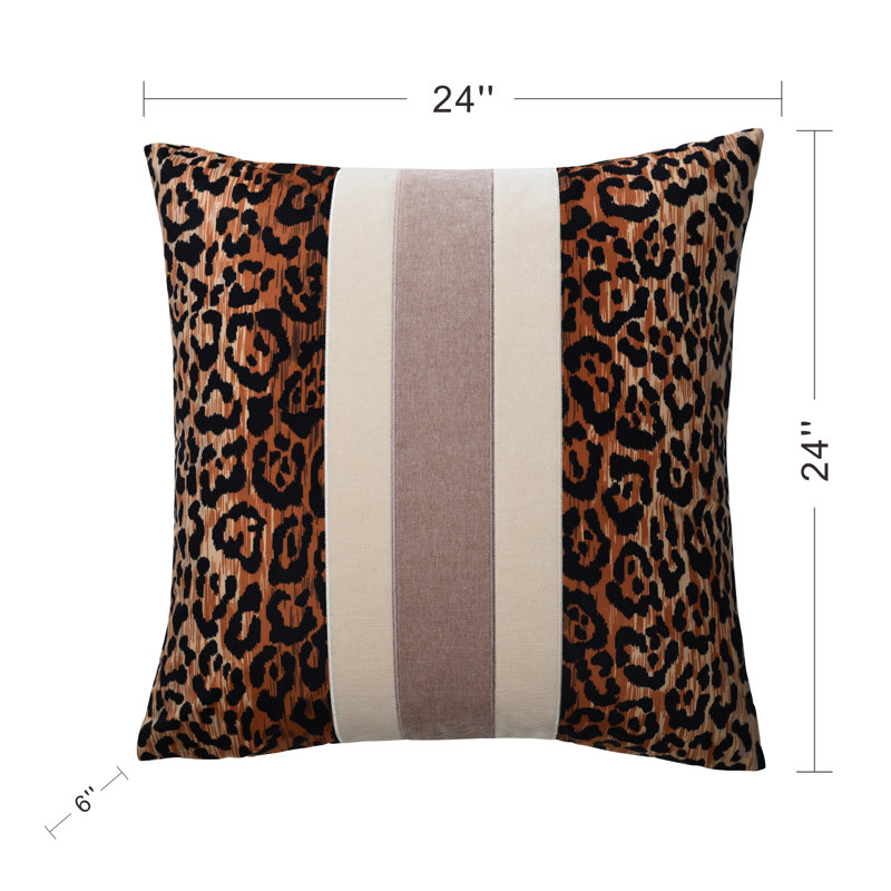 Jaguar Dann Foley Lifestyle - Jaguar - Printed Pillow - 24" x 24" - Cream Over Espresso - Stripe