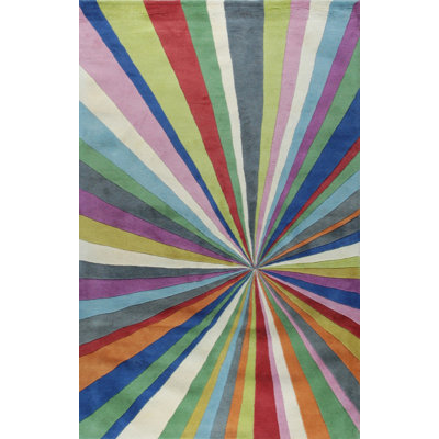 Hand Tufted Wool Geometric Area Rug in Multicolored