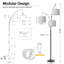 Rustic Matte Black-Beige Linen Arc Floor Lamp - Dimmable, Elegant Design, Easy Assembly-220199898