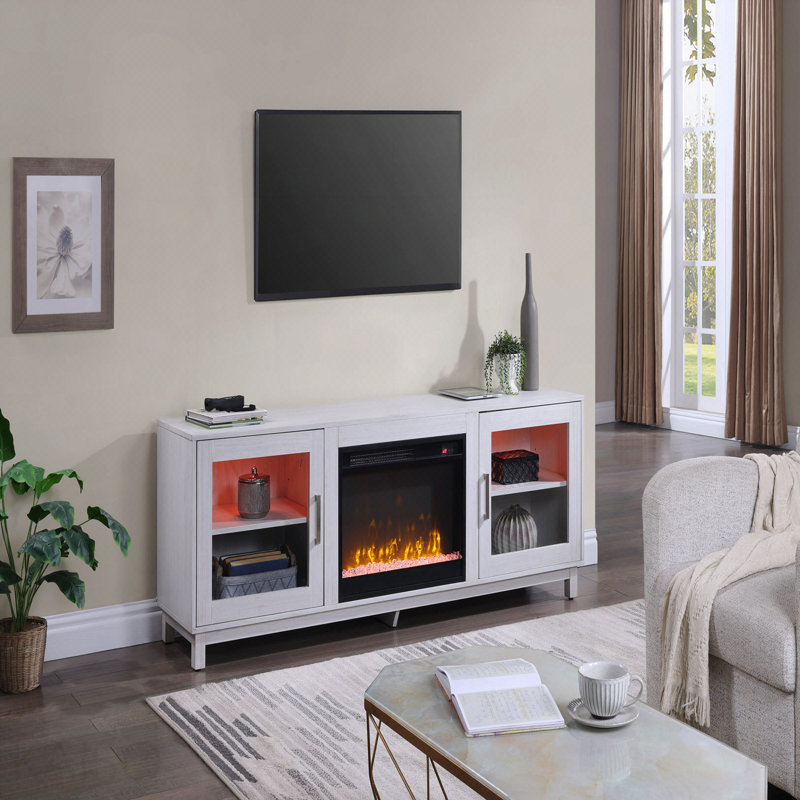Console 70 po avec foyer et foyer 70 po