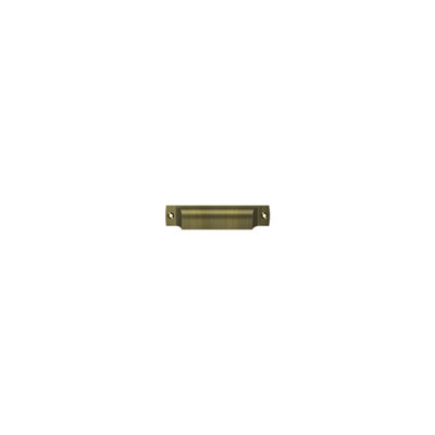 Deltana SHP40U5 Rectangular Shell Pull 4" in Antique Brass