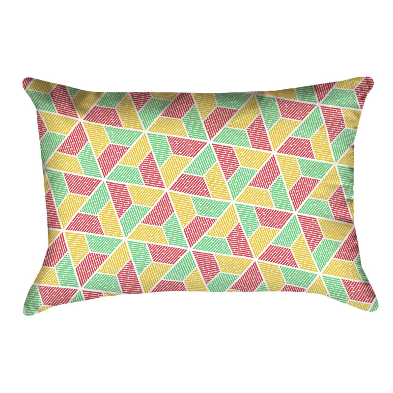 Coussin lombaire intérieur / extérieur Katelyn Elizabeth, Vert / Jaune / Rouge
