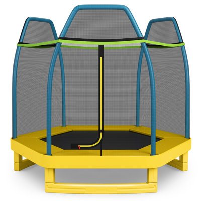 Costway Hexagon Backyard Trampoline with Safety Enclosure