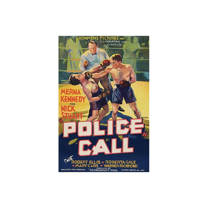 « policière call », affiche rétro, H 36 po x l 24 po